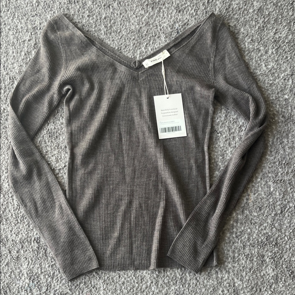 Everlane Off-Shoulder Top in Merino Wool